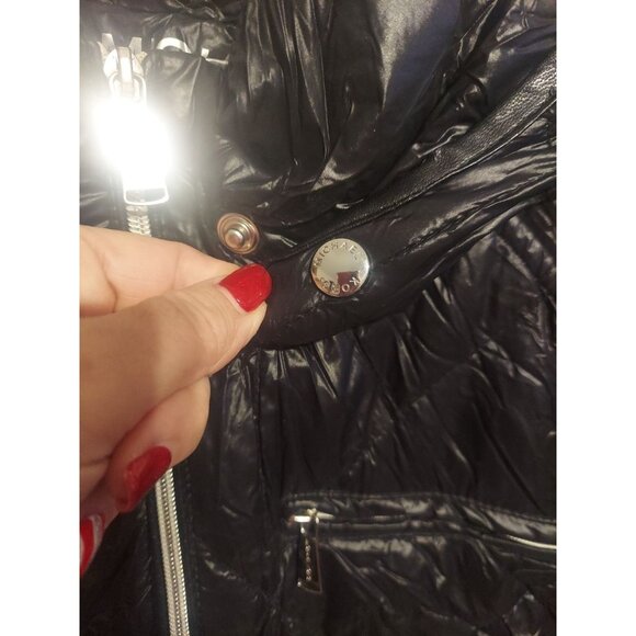Michael MichaelKors Packable Down Fill Black Coat Size XXL Duster Bag Y2K Nylon - Picture 9 of 16